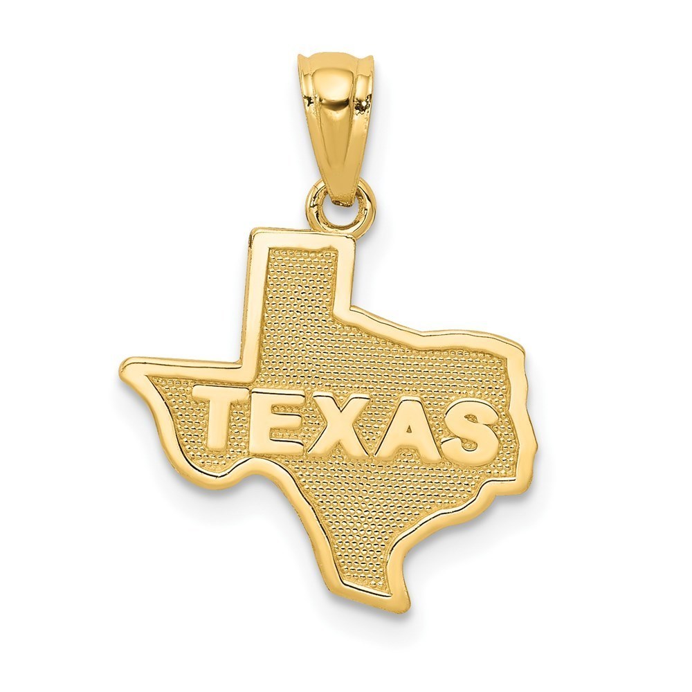 14k Yellow Gold Small Travel State of TEXAS Map Necklace Charm Pendant
